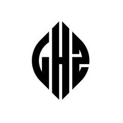 Obraz premium LHZ circle letter logo design with circle and ellipse shape. LHZ ellipse letters with typographic style. The three initials form a circle logo. LHZ circle emblem abstract monogram letter mark vector.