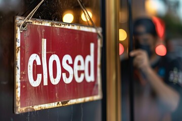 big shutdown sign, concept of economic bankruptcy and crisis