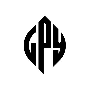 LPY circle letter logo design with circle and ellipse shape. LPY ellipse letters with typographic style. The three initials form a circle logo. LPY circle emblem abstract monogram letter mark vector.