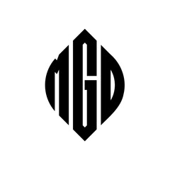MGO circle letter logo design with circle and ellipse shape. MGO ellipse letters with typographic style. The three initials form a circle logo. MGO circle emblem abstract monogram letter mark vector.