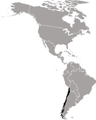 CHILE MAP WITH AMERICAN CONTINENT