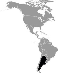 ARGENTINA MAP WITH AMERICAN CONTINENT