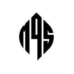 Obraz premium MQS circle letter logo design with circle and ellipse shape. MQS ellipse letters with typographic style. The three initials form a circle logo. MQS circle emblem abstract monogram letter mark vector.