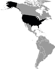 UNITED STATES MAP WITH AMERICAN CONTINENT MAP