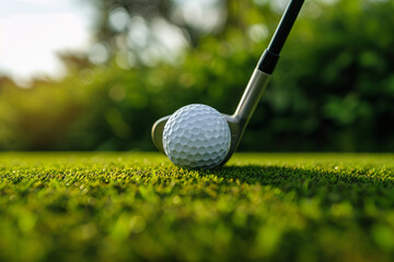 Golf ball on tee close-up