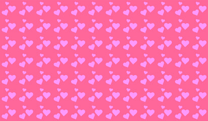Endless seamless pattern hearts.  Pink vector hearts Bright pink background Wallpaper. Wrapping paper Valentine's Day Background. Vector illustration Textile Fabric design Pattern heart Salmon Pink