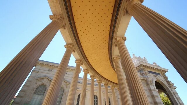 Beautiful colonnade in Longchamp Palace in Marseille, France
