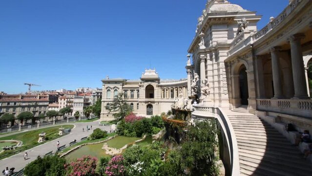 Beautiful Longchamp Palace in the city centre in Marseille, France