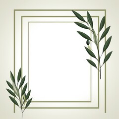 Olive simple clean geometric frame