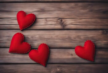  background lie wooden red three felt hearts beautiful