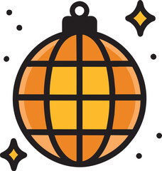 christmas mirror ball, icon