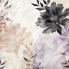 Onyx watercolor botanical digital paper floral background in soft basic pastel tones