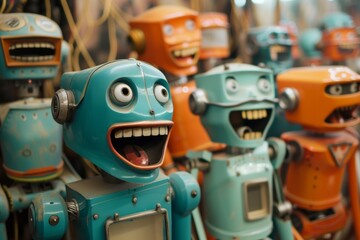 ai robots giggling and laughing,superiority over people