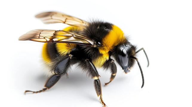 A bee on a white background