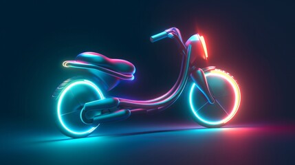 Electric kick scooter. 3d vector icon. Cartoon minimal style