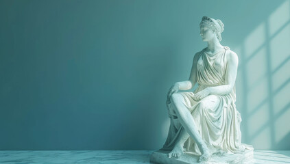 Naklejka premium statue is in the pose of a woman, in the style of rococo pastel colors 