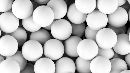 White spheres. 3d illustration.