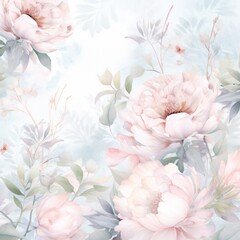 Pearl watercolor botanical digital paper floral background