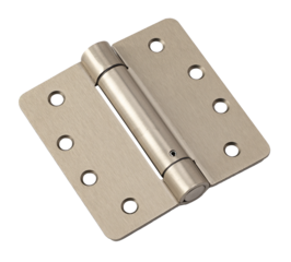 Nickel door hinge isolated on white bkg
