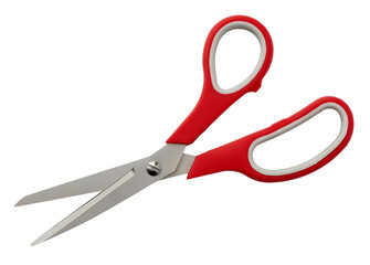 Red scissors isolated on white bkg