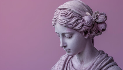 statue is in the pose of a woman, in the style of rococo pastel colors 