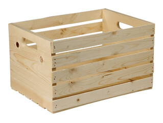 Wood crate isolated on white bkg