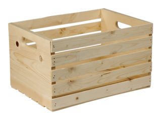 Wood crate isolated on white bkg