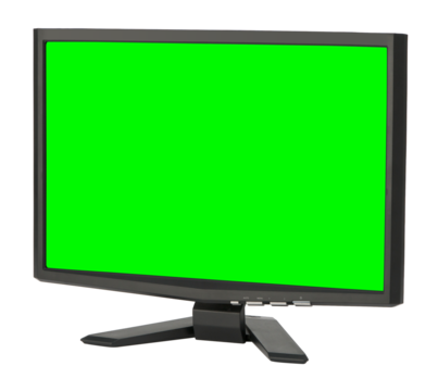 Computer monitor with green screen