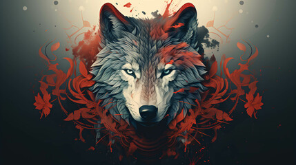 WOLF.   illustration concept.