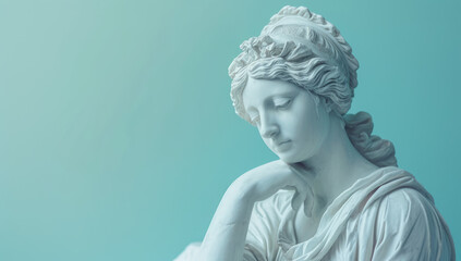 statue is in the pose of a woman, in the style of rococo pastel colors  - obrazy, fototapety, plakaty