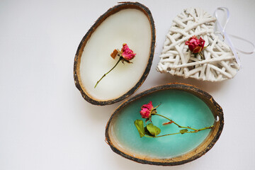 original candle in coconut from natural soy wax with a wooden wick