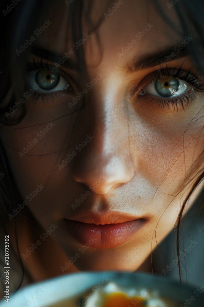 Poster a close-up image of a person holding a bowl of food. this versatile image can be used to depict vari