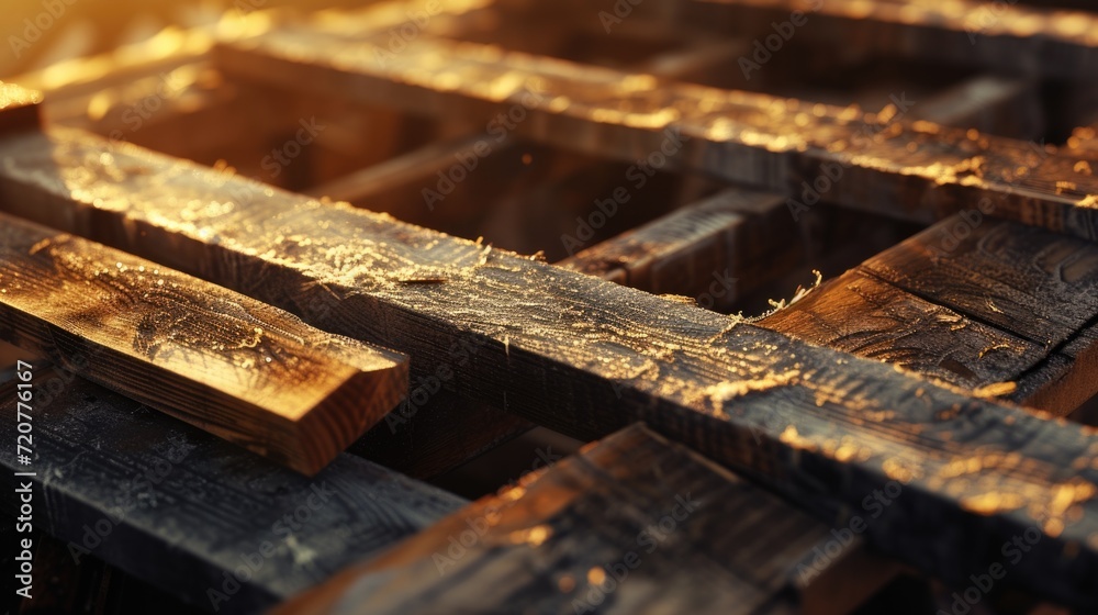 Aufkleber a detailed view of a piece of wood placed on a table. this versatile image can be used for various p