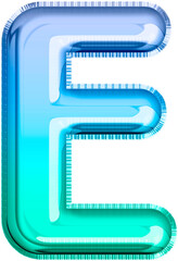 Metallic Balloon letter E in blue and green tones