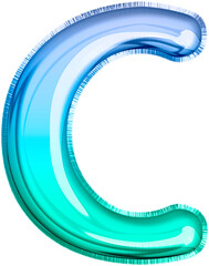 Metallic Balloon letter C in blue and green tones