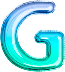 Metallic Balloon letter G in blue and green tones