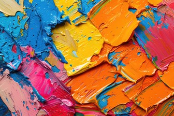 Fototapeta premium A close up view of a colorful paint palette. This image can be used for various art and creativity-related projects