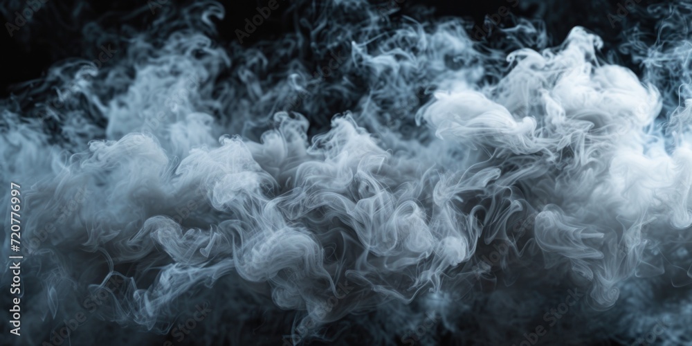 Poster close up view of smoke on a black background. versatile image for various creative projects