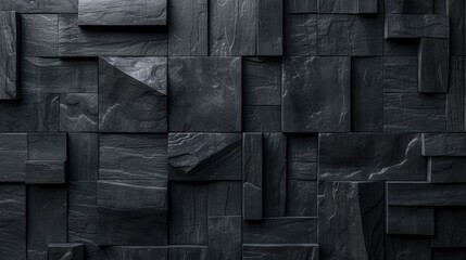 High-resolution, hyper-realistic black wood tile background with sleek, contemporary matte finish