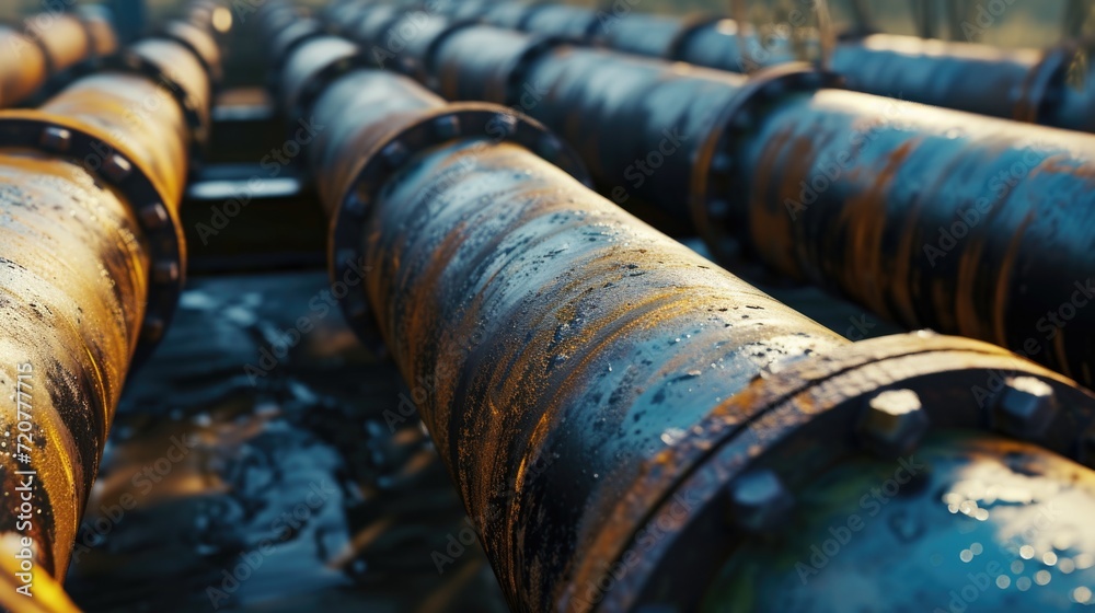 Poster A collection of pipes positioned closely together. Versatile image suitable for various applications