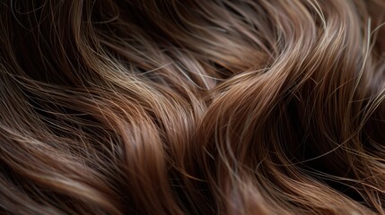Naklejka premium Close-up view of a woman's long brown hair. Can be used for beauty, fashion, or haircare-related projects