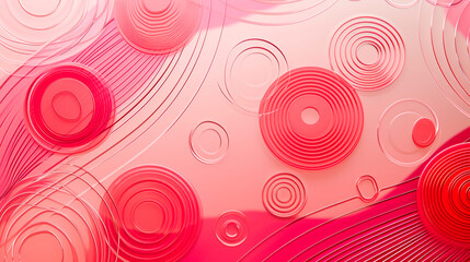 Pink wallpaper, circles radiating on the surface