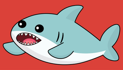 Cute shark illustration vector, pattern, background