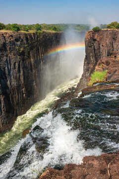 Victoria Falls on the Zambezi River on the border of Zambia and Zimbabwe in South Africa