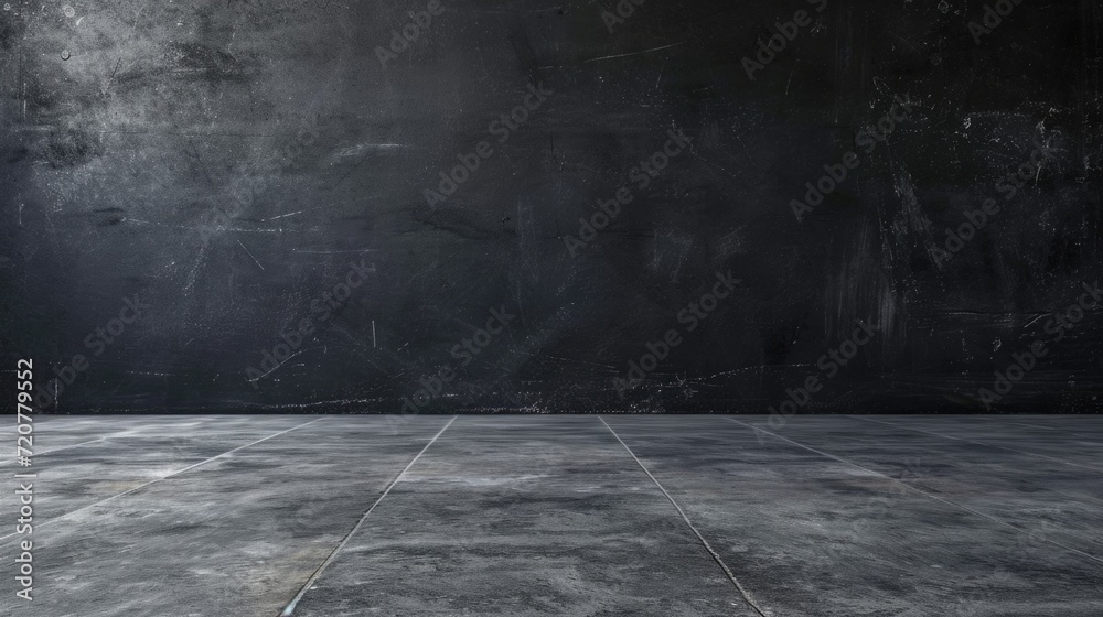 Aufkleber A simple and minimalistic image of an empty room with a black wall and floor. Perfect for adding a modern and sleek touch to any design project