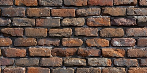 Obraz premium A close-up view of a brick wall made entirely of bricks. This image can be used to depict construction, architecture, or urban backgrounds
