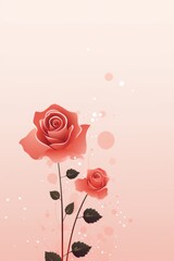 Rose minimalistic background with line and dot pattern
