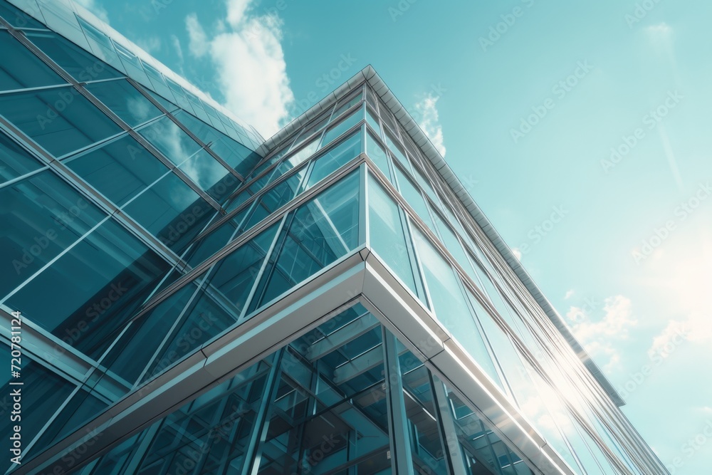 Aufkleber A picture of a very tall building with a multitude of windows. This image can be used to represent modern architecture or urban cityscapes