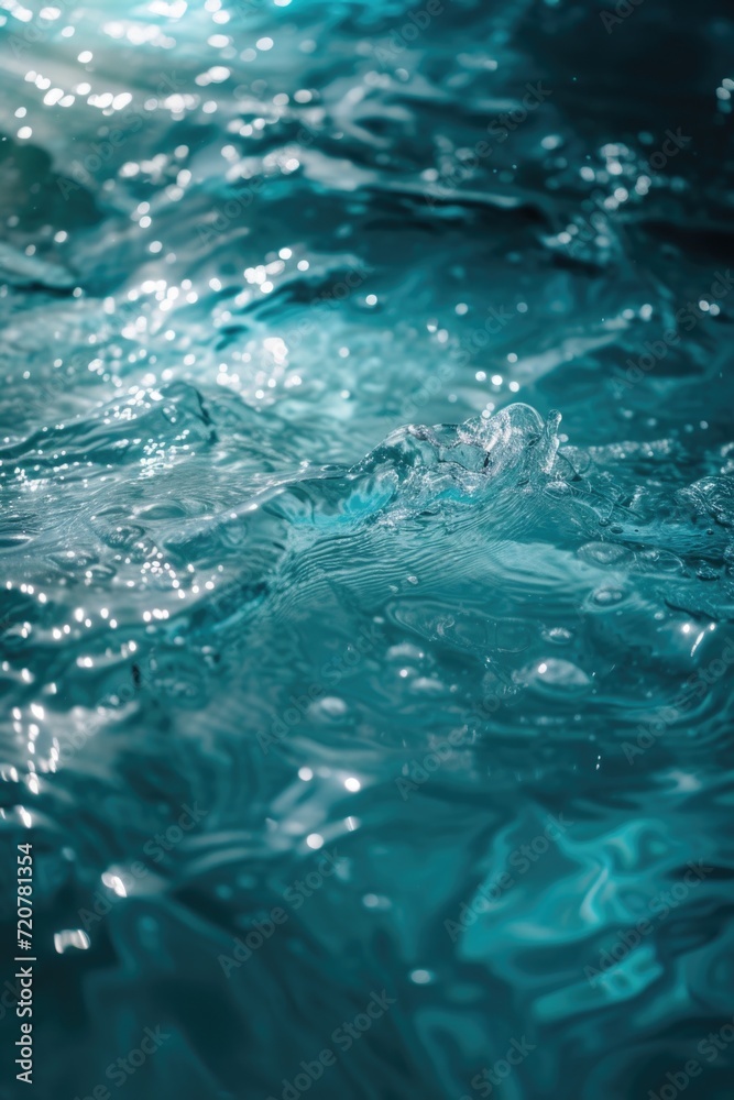 Poster a close up view of the clear water in a pool. perfect for advertisements, website backgrounds, or sp