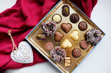hocolate candies and gift box. set of gift cards 